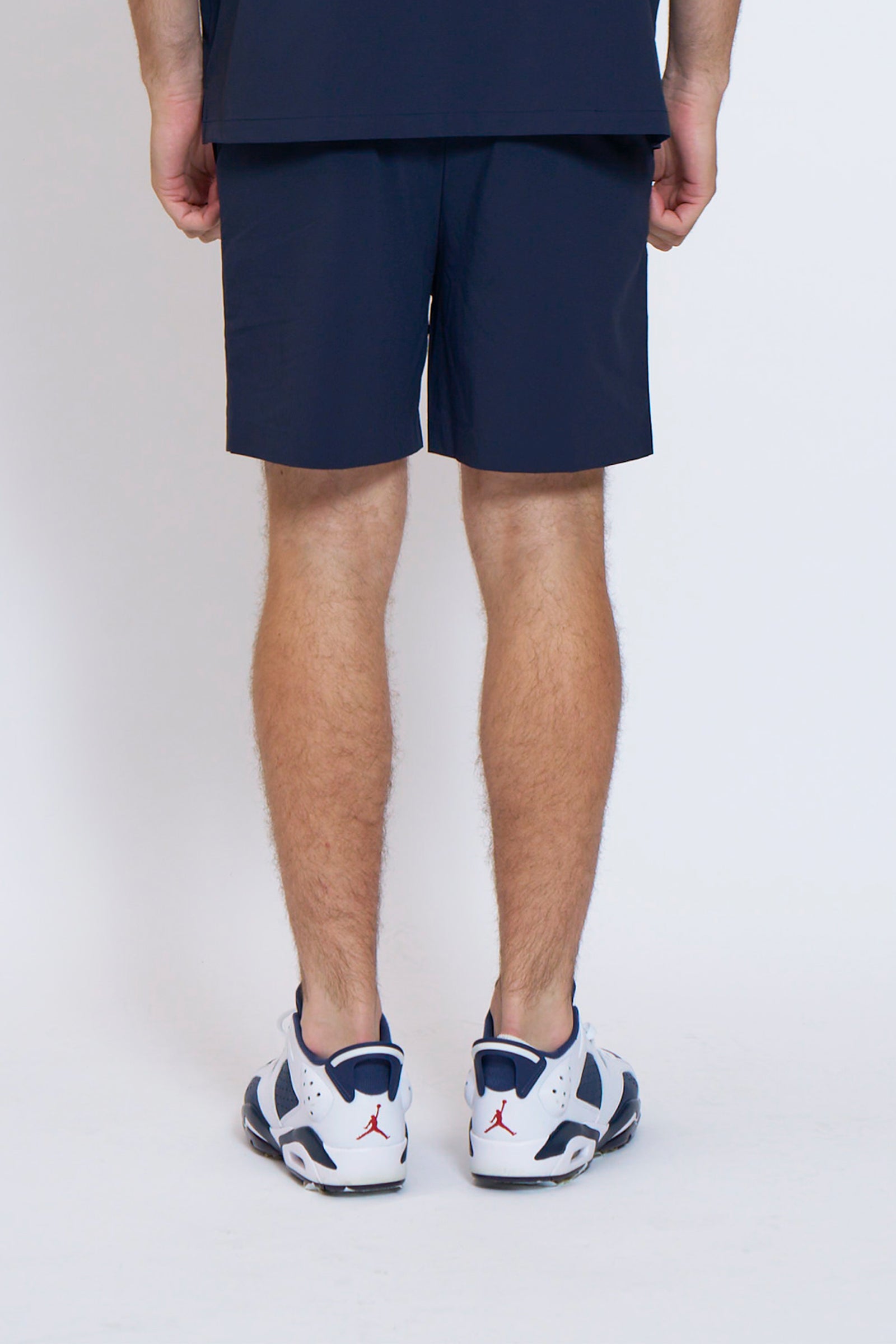 DRY-STRETCH LOGO SHORT PANTS - NAVY – BELLMORE