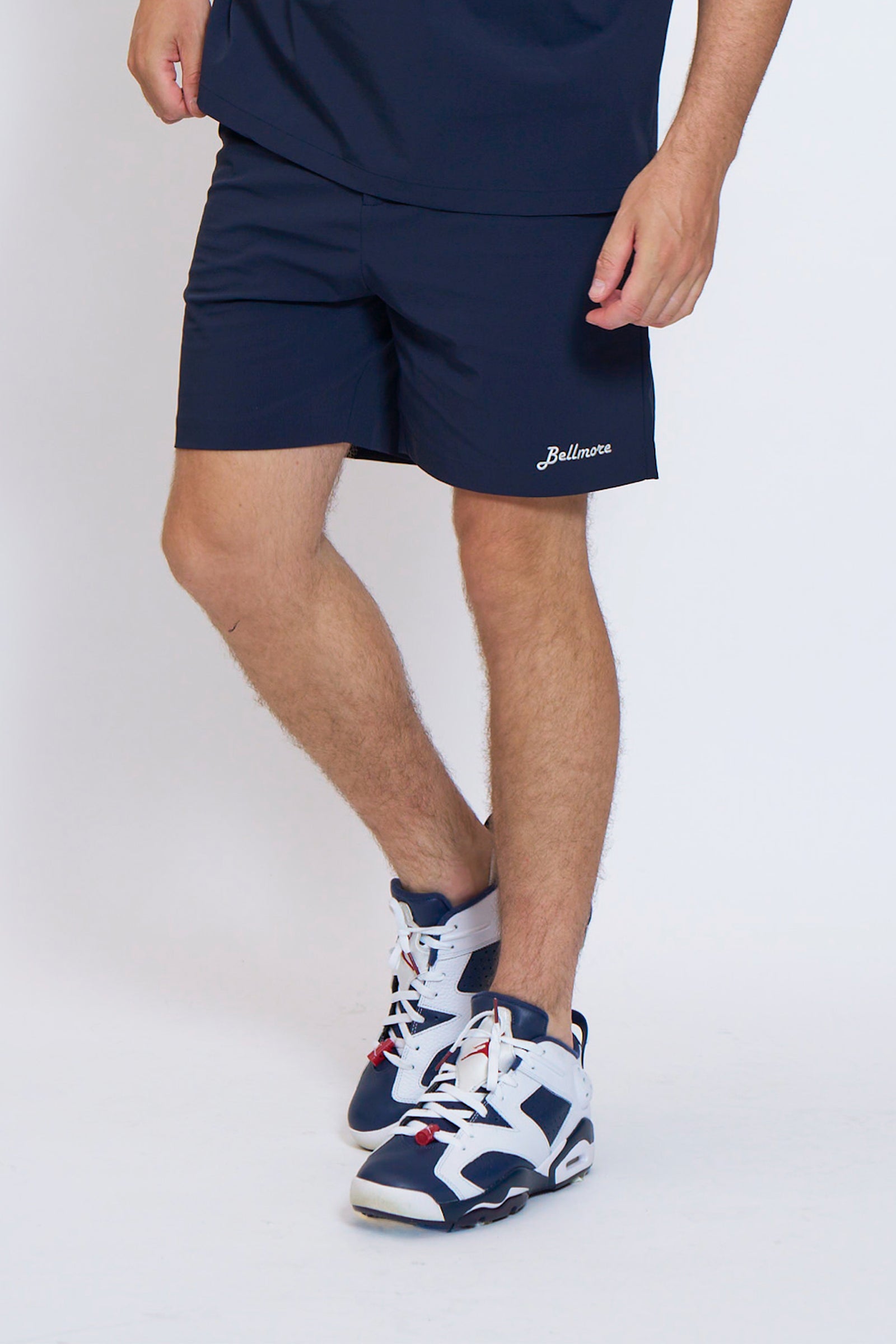 DRY-STRETCH LOGO SHORT PANTS - NAVY – BELLMORE