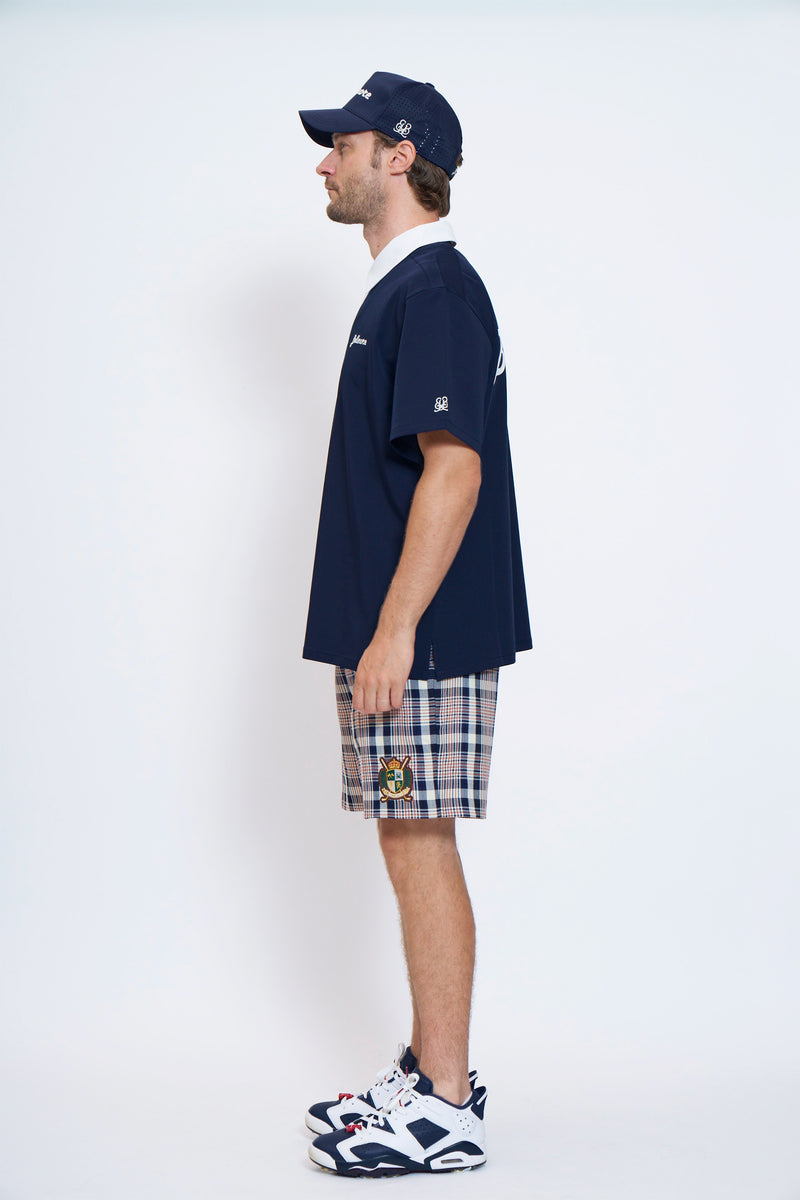 TWO TONE LOGO SS POLO SHIRTS - NAVY