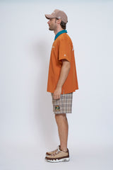 TWO TONE LOGO SS POLO SHIRTS - ORANGE