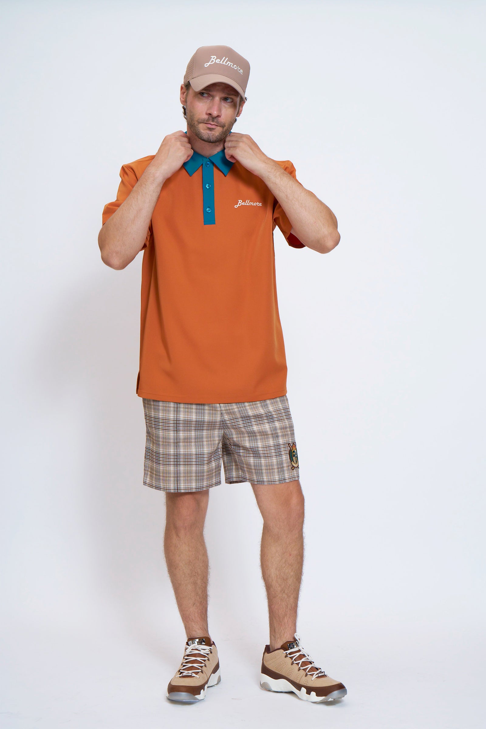 TWO TONE LOGO SS POLO SHIRTS - ORANGE – BELLMORE