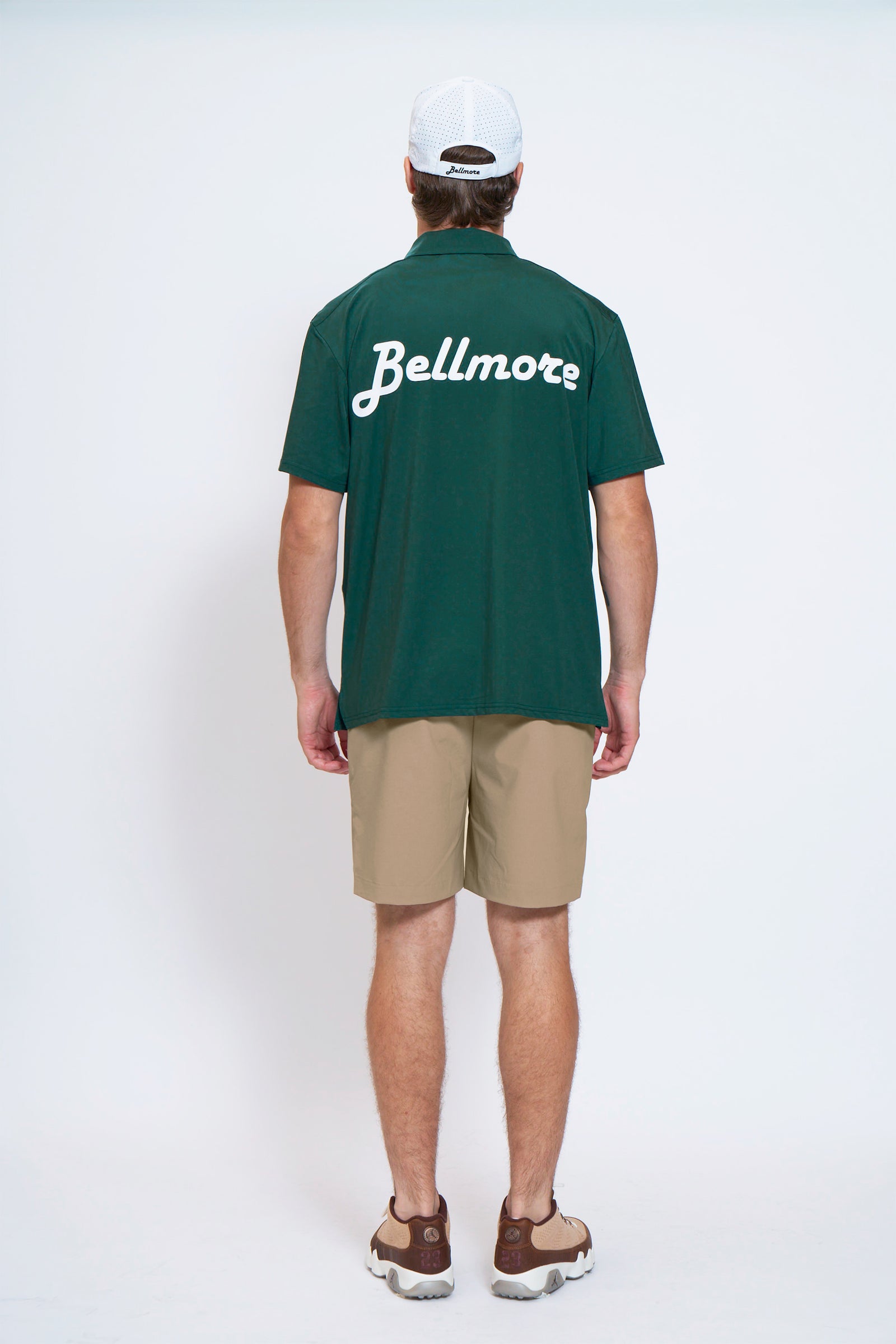 BELLMORE ベルモア　ハーフジップ　ポロシャツ　グリーン　ゴルフ　M BELLMORE ベルモア ハーフジップ ポロシャツ グリーン ゴルフ M