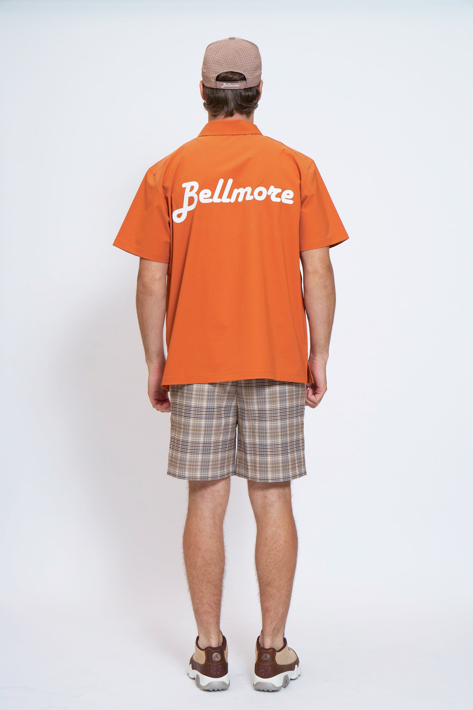 BELLMORE ハーフジップ　ポロシャツ　ゴルフ　ロゴ　刺繍　オレンジ　L DRY-STRETCH SS ZIP POLO SHIRTS - ORANGE – BELLMORE