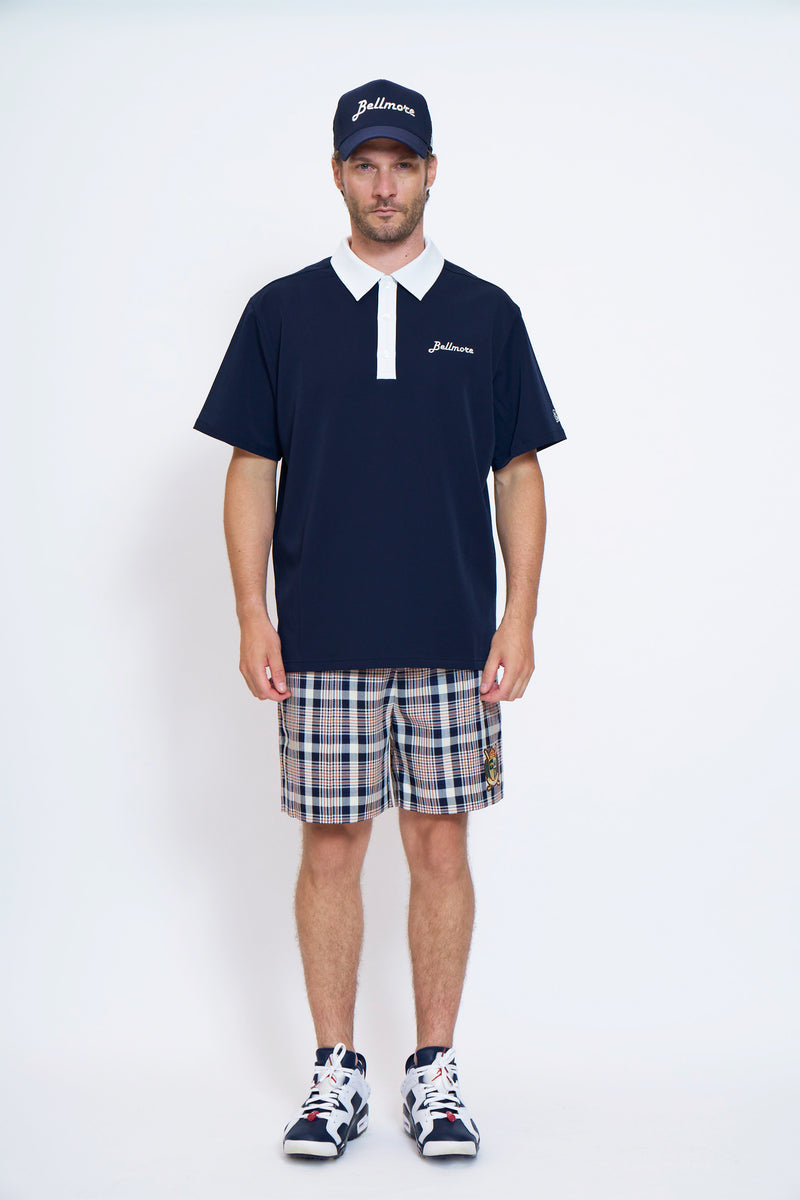 CHECK SHORT PANTS - NAVY