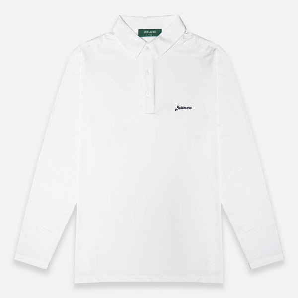 BELLMORE ゴルフ ロングスリーブポロシャツ 7月14日発売] COOL BREEZE L/S POLO SHIRTS - WHITE – BELLMORE