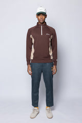 DUALWARM LS ZIP MOCKNECK - BROWN