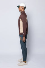 DUALWARM LS ZIP MOCKNECK - BROWN