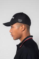 EMBLEM 6 PANEL CAP - BLACK