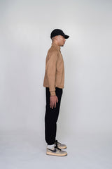 EMBLEM BUTTON L/S MOCKNECK - BROWN