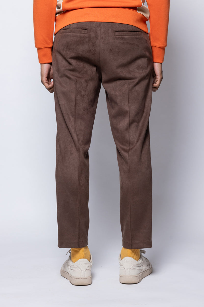 [12月13日発売] FAUX SUEED STRETCH PANTS - BROWN