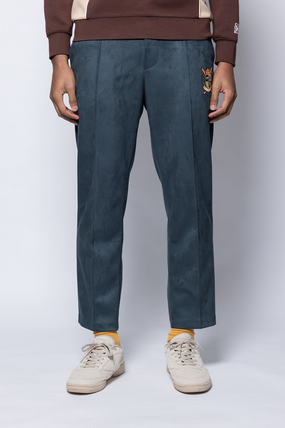 25 FAUX SUEDE STRETCH PANTS - GREEN – BELLMORE