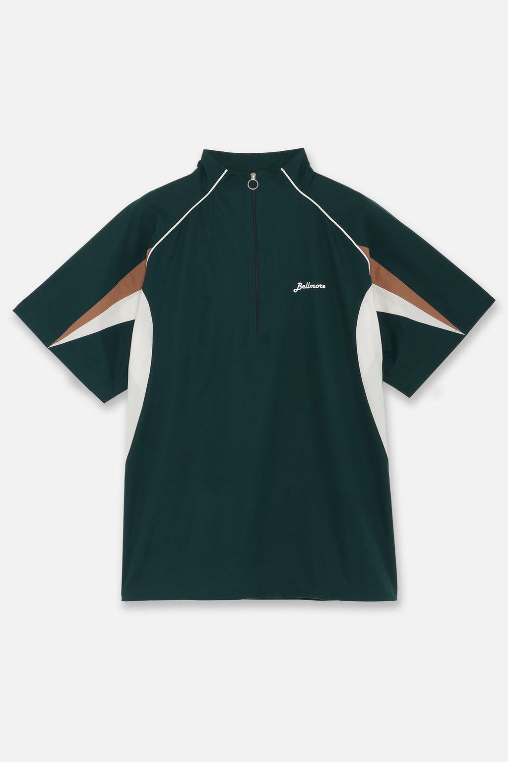 注目ショップ・ブランドのギフト HALF BELLMORE – GREEN - MOCKNECK SS ZIP メンズウェア