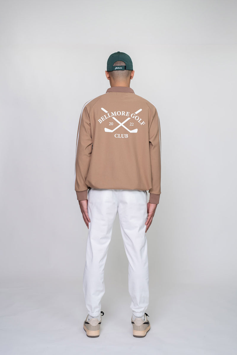 LINE SLEEVE L/S POLO SHIRTS - BEIGE