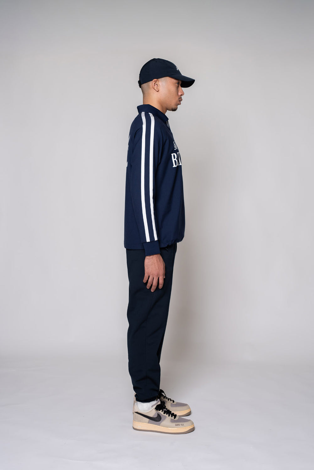 LINE SLEEVE L/S POLO SHIRTS - NAVY – BELLMORE