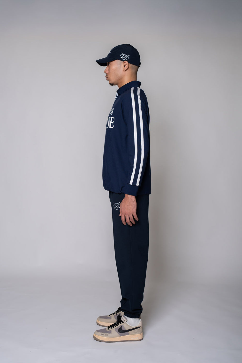LINE SLEEVE L/S POLO SHIRTS - NAVY – BELLMORE
