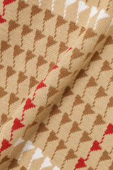 PATTERNED KNIT VEST - BROWN