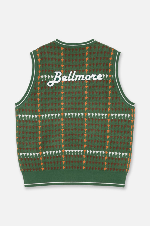 PATTERNED KNIT VEST - GREEN