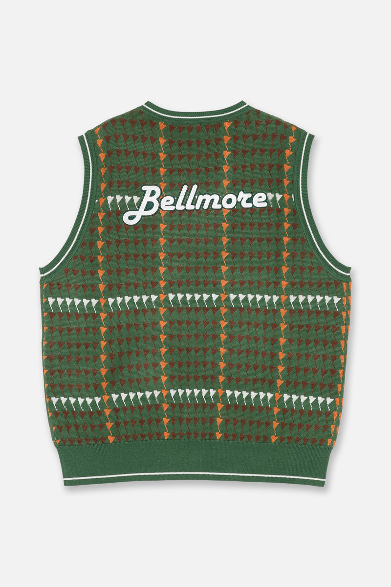 PATTERNED KNIT VEST - GREEN