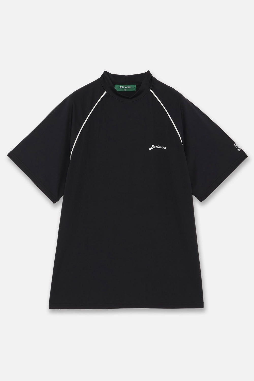 BELLMORE ベルモア　モックネック　ゴルフ　ブラック　M PIPING LOGO S/S MOCK NECK BLACK – BELLMORE