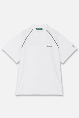 PIPING LOGO S/S MOCK NECK WHITE