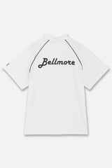 PIPING LOGO S/S MOCK NECK WHITE