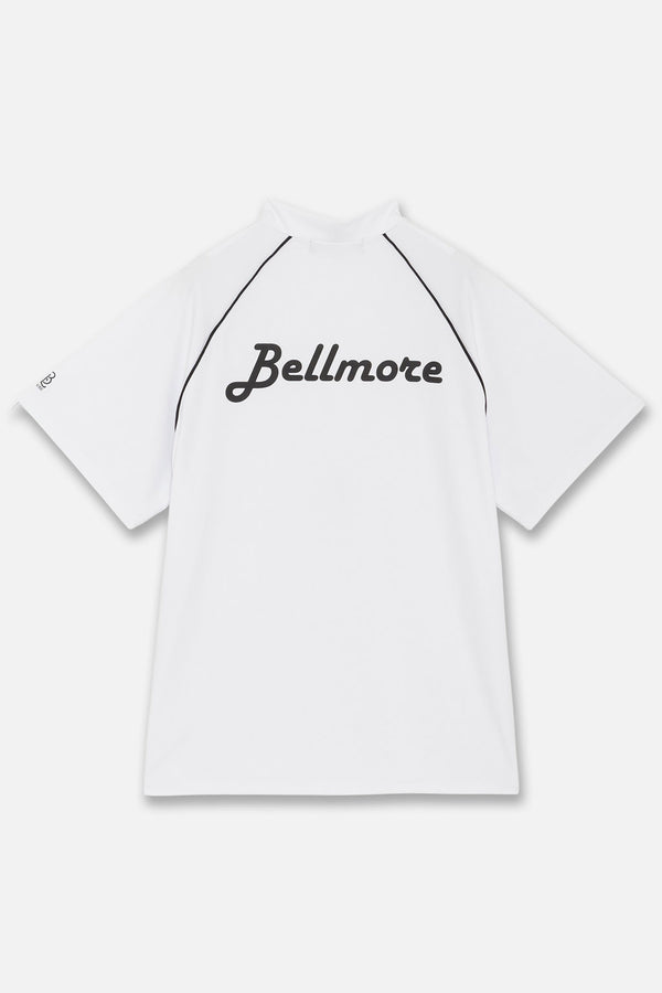 PIPING LOGO S/S MOCK NECK WHITE