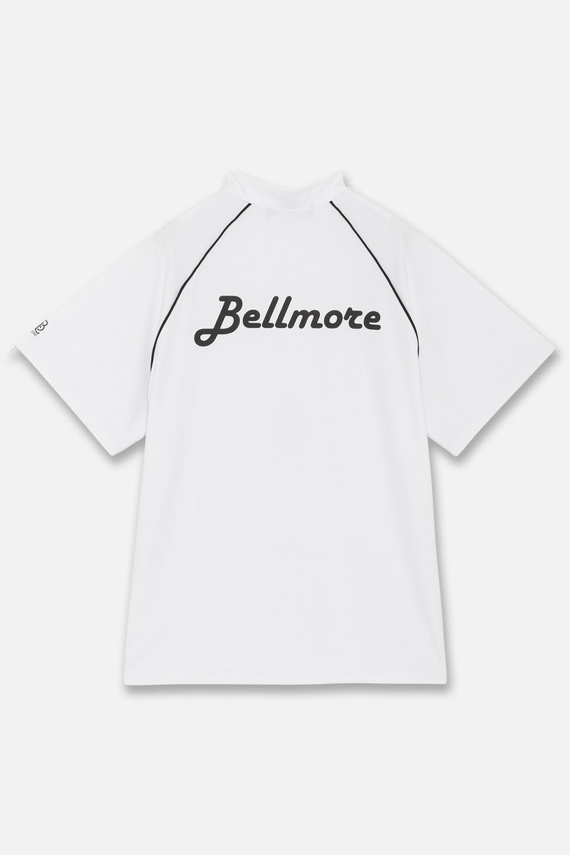 PIPING LOGO S/S MOCK NECK WHITE