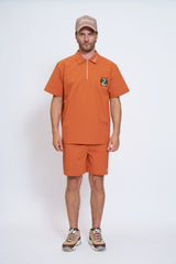 DRY-STRETCH LOGO SHORT PANTS - ORANGE