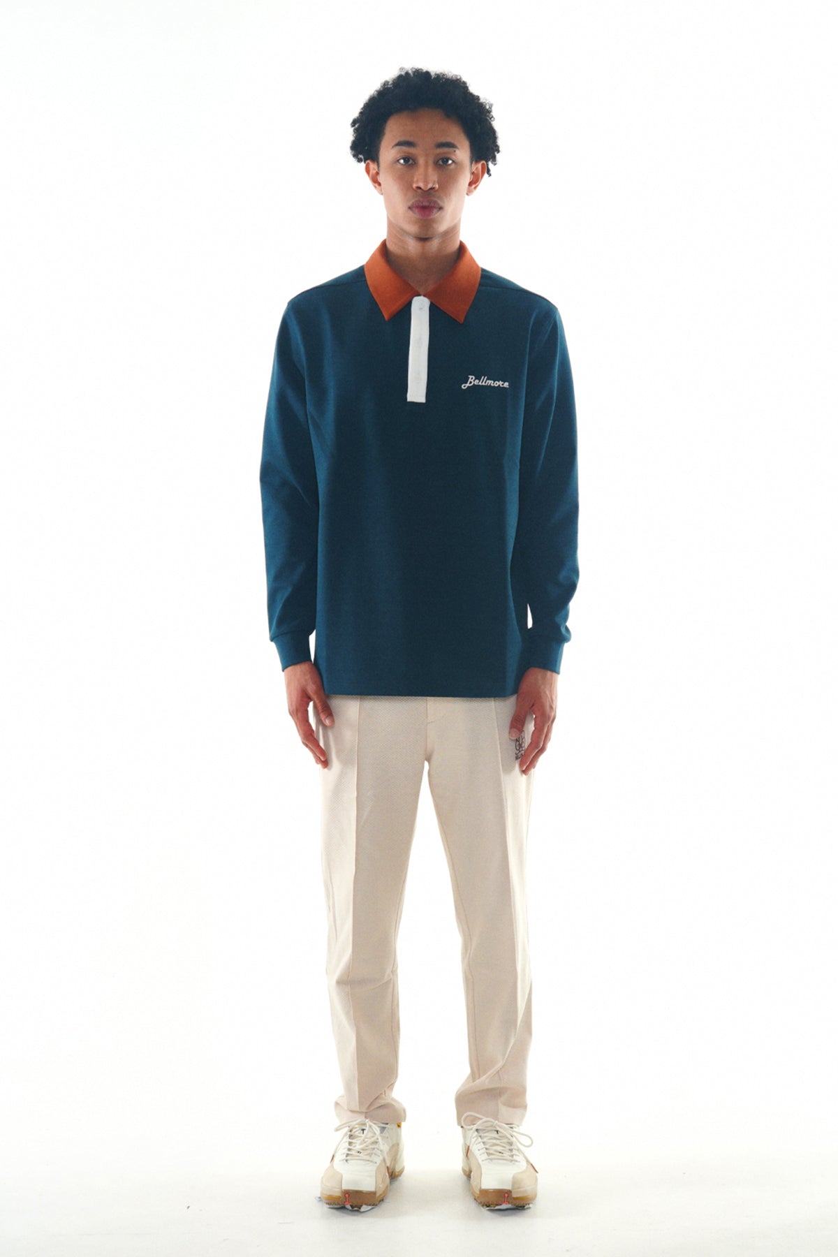 STRETCH LS POLO SHIRT - GREEN – BELLMORE