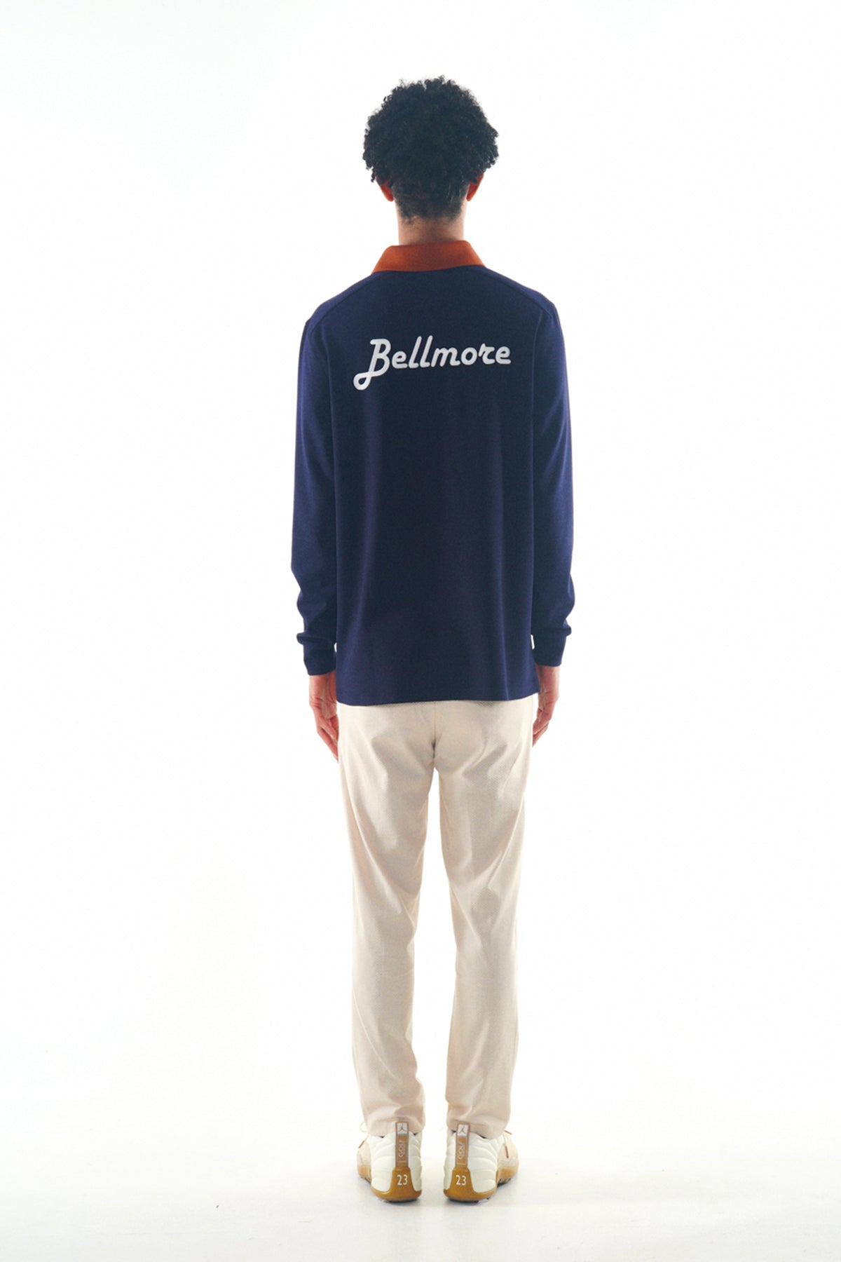 STRETCH LS POLO SHIRT - NAVY – BELLMORE
