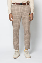 [12月13日発売] TUCK CHECK PANTS - BEIGE