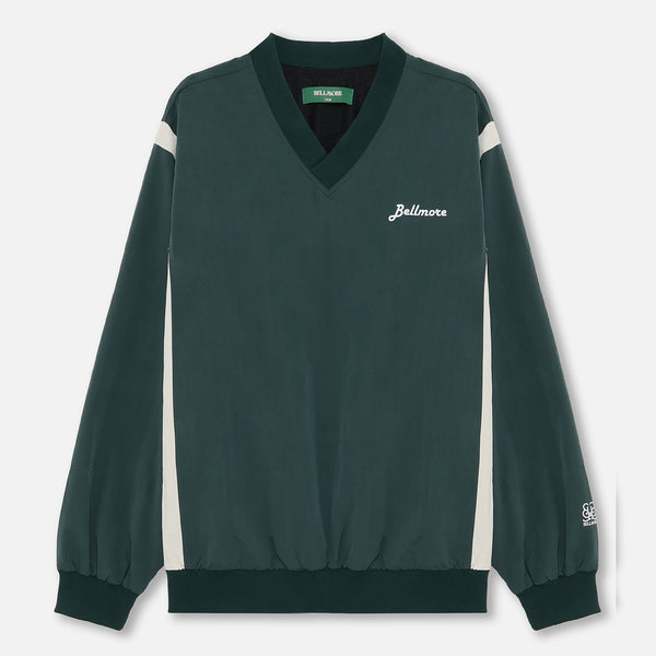 ベルモア　Ｖネックナイロンジャージー　グリーン　BELLMORE V-NECK-NYLON-JERSEY-GREEN--