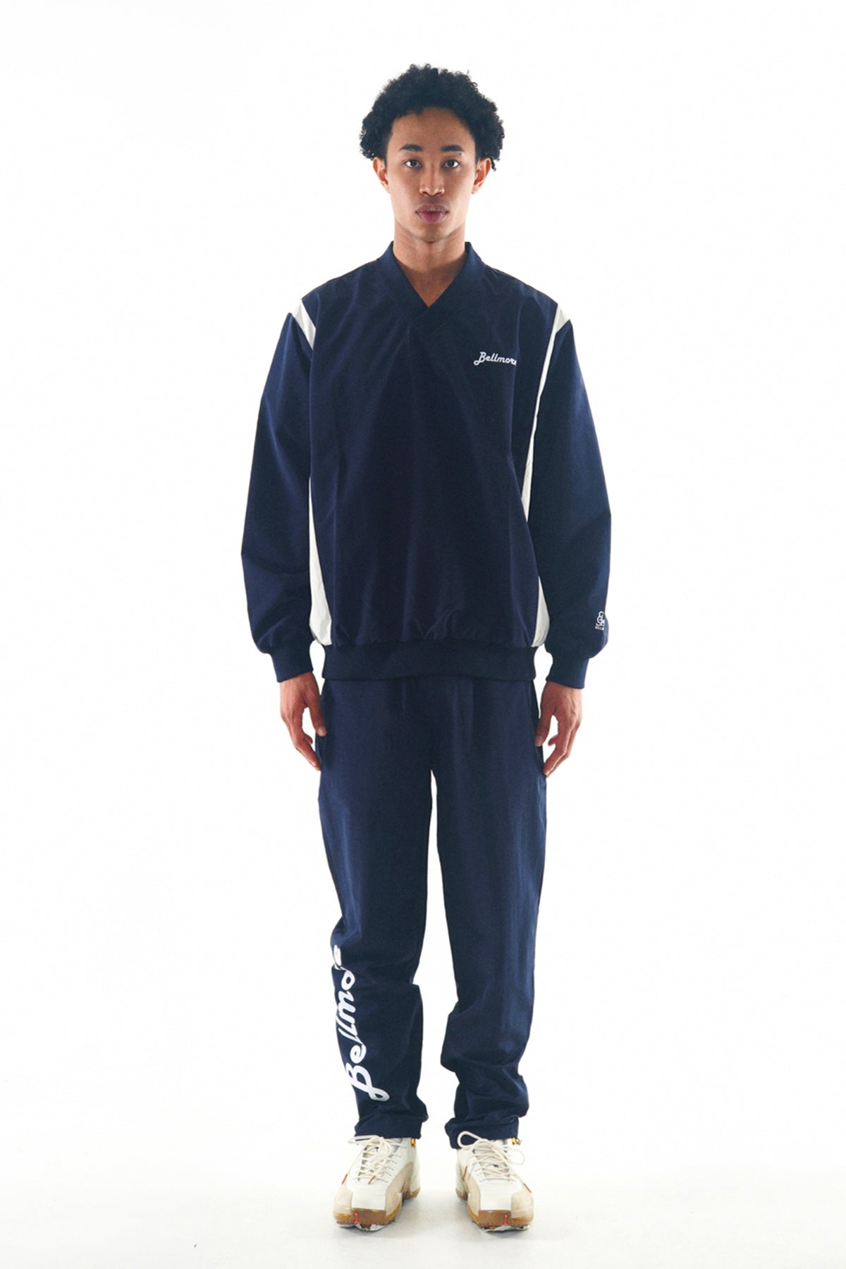 V-NECK NYLON JERSEY - NAVY – BELLMORE