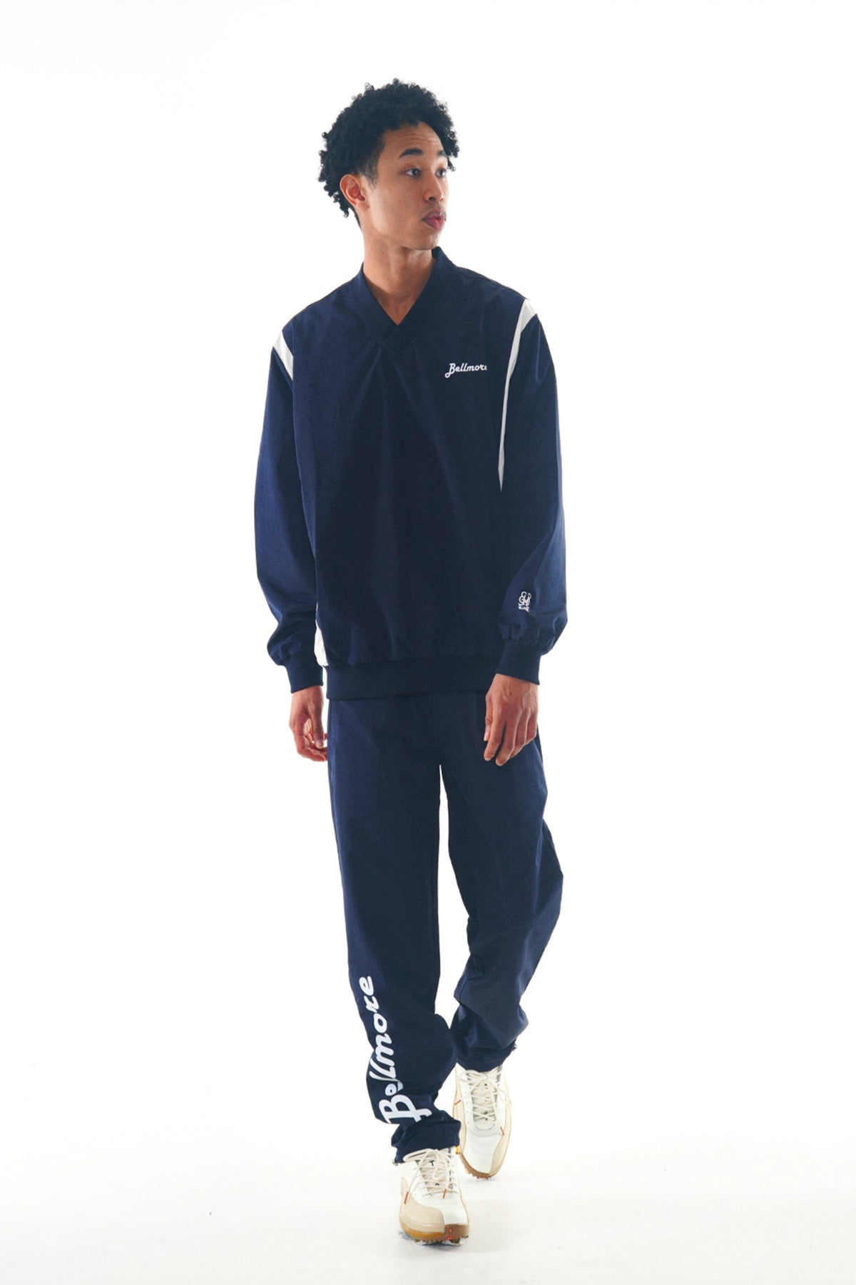 V-NECK NYLON JERSEY - NAVY – BELLMORE