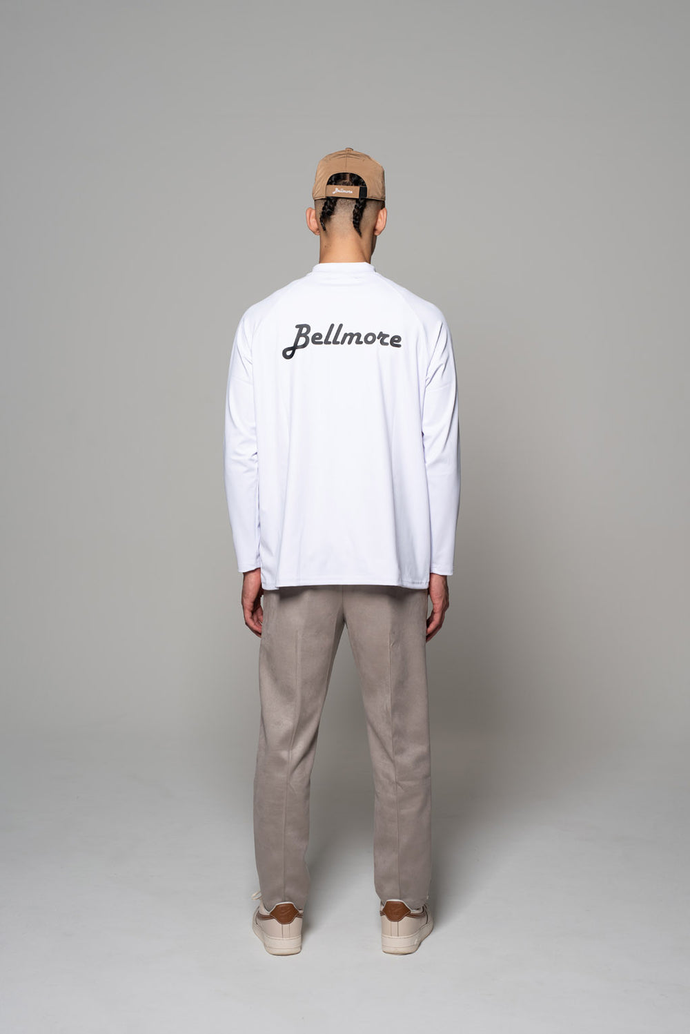 LOGO LS MOCKNECK - WHITE – BELLMORE LOGO LS MOCKNECK - WHITE – BELLMORE