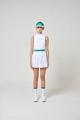 [7月23日発売] SLEEVE LESS MOCKNECK ONE PIECE - WHITE