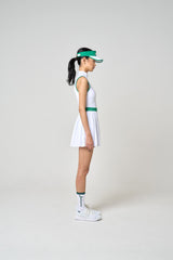 [7月23日発売] SLEEVE LESS MOCKNECK ONE PIECE - WHITE