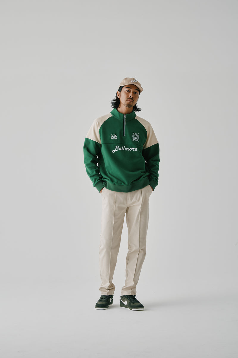 9月25日発売] DUAL TONE HALF ZIP MOCKNECK - GREEN – BELLMORE