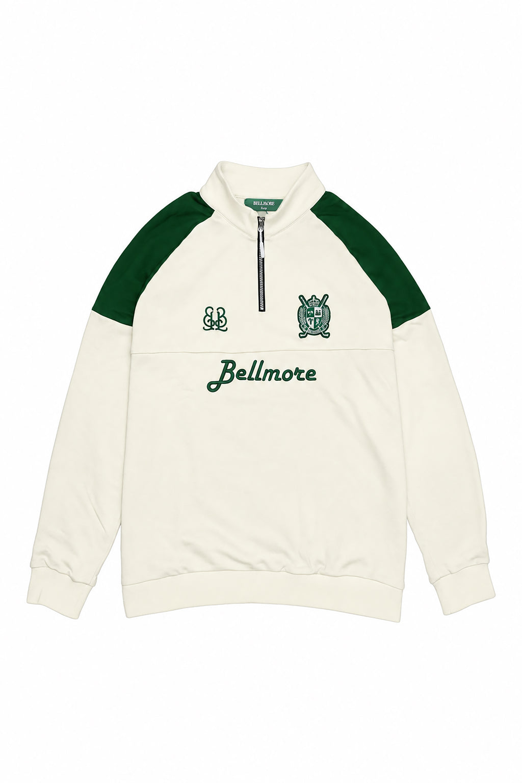 DUAL TONE HALF ZIP MOCKNECK - IVORY – BELLMORE