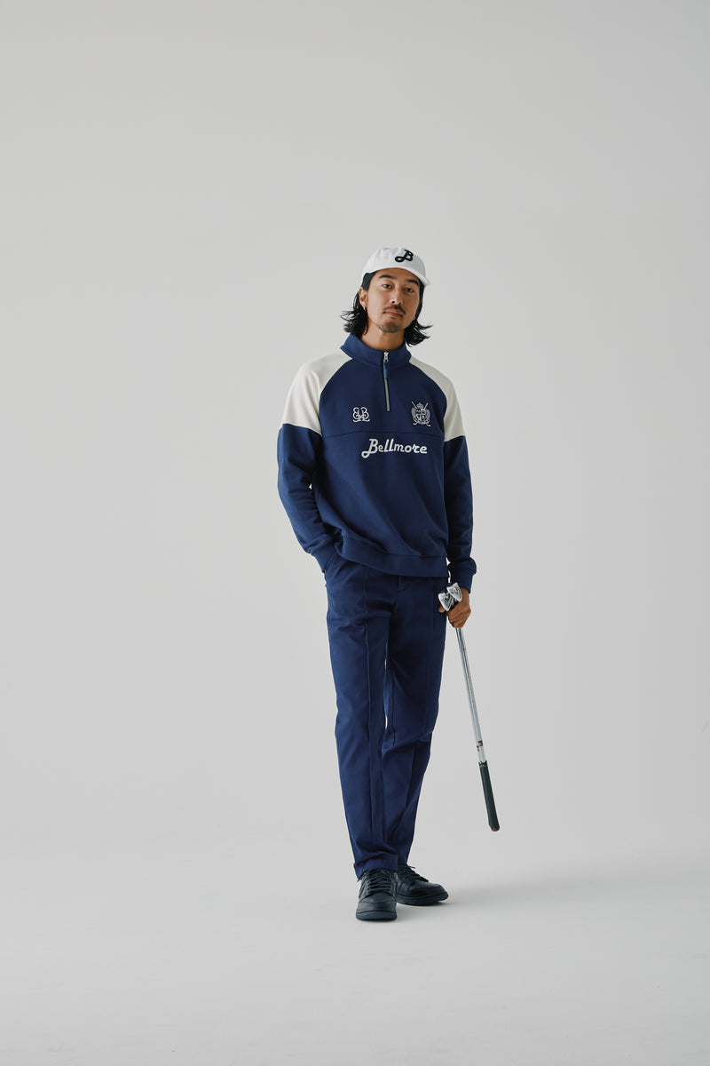 9月25日発売] DUAL TONE HALF ZIP MOCKNECK - NAVY – BELLMORE