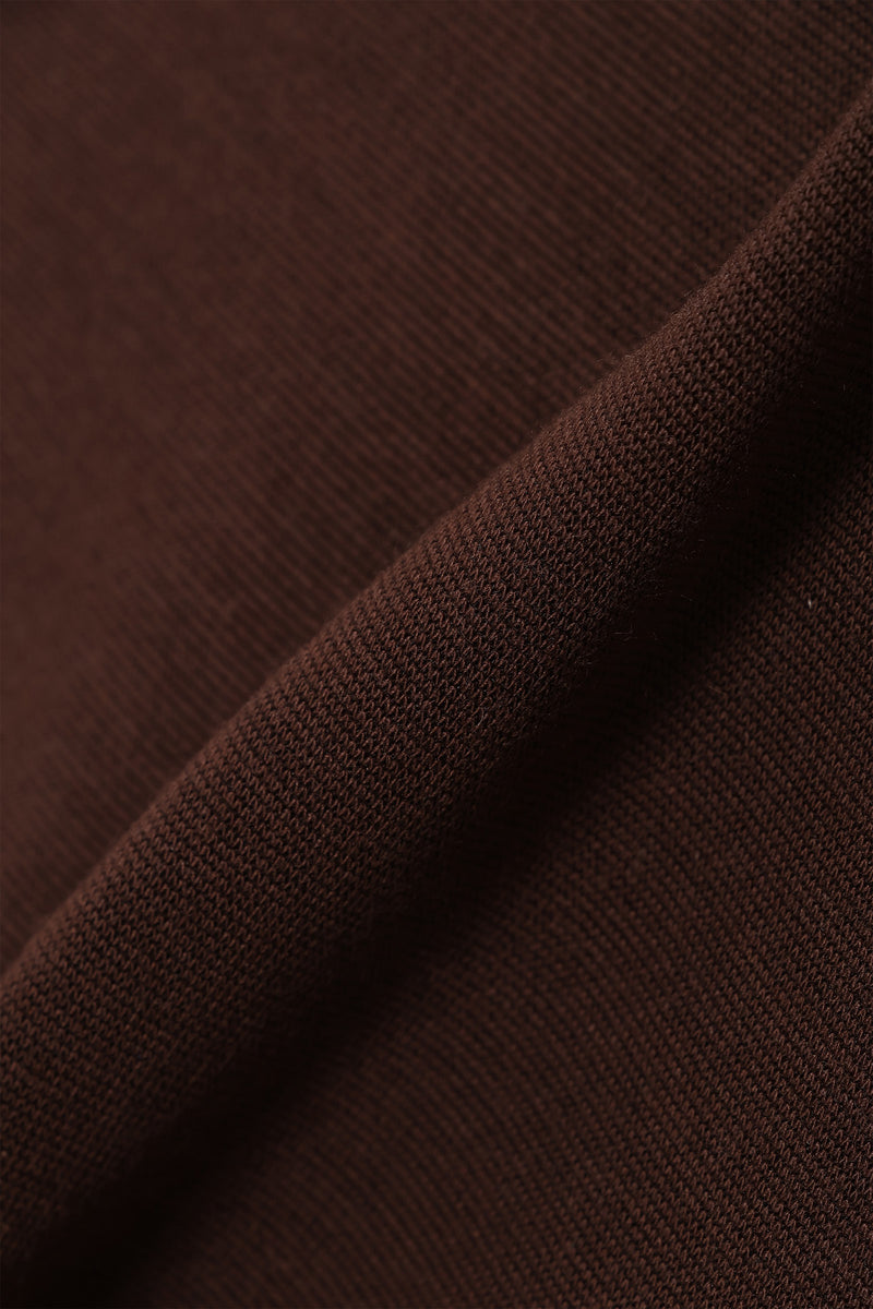 DUALWARM LS ZIP MOCKNECK - BROWN