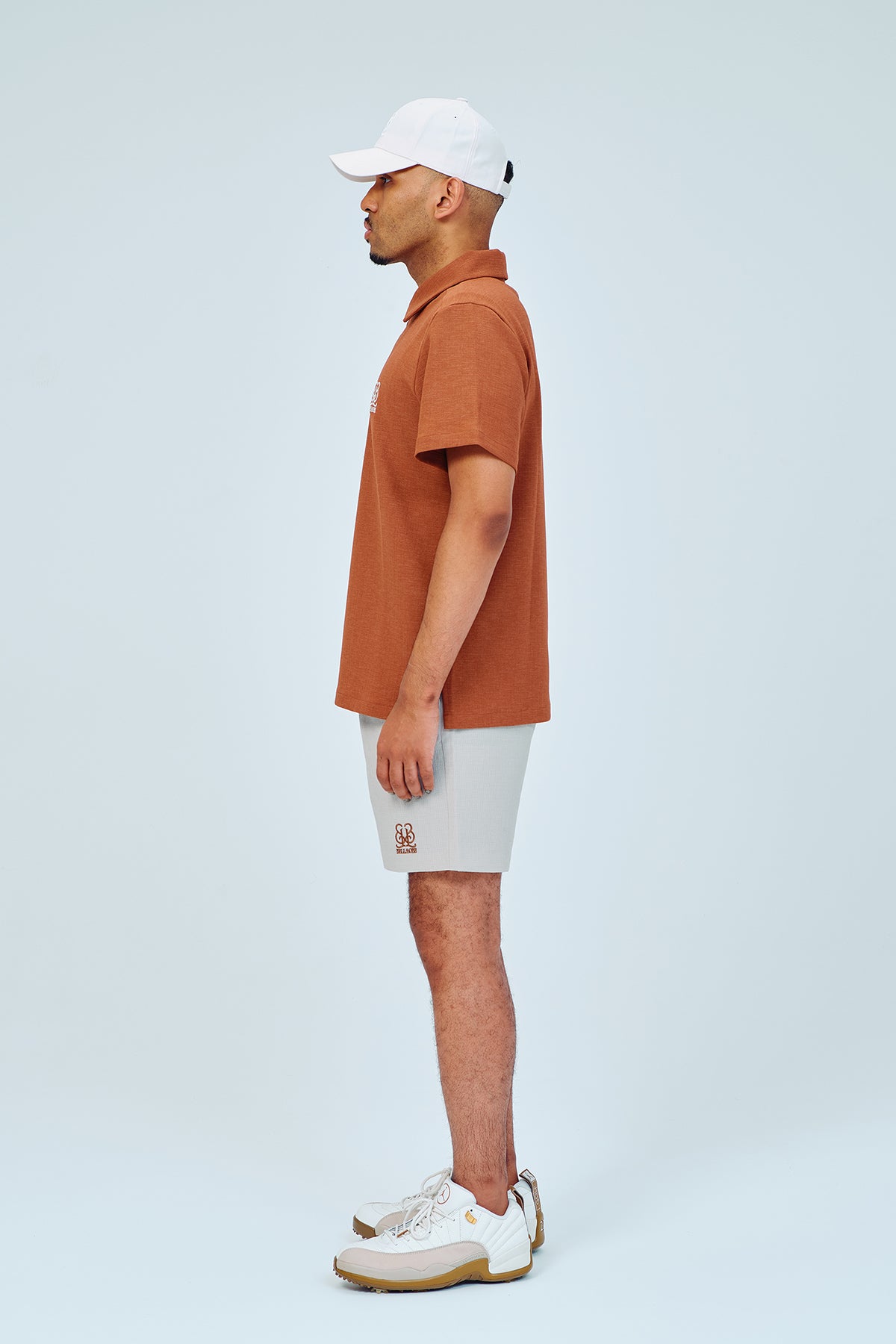 EMBLEM DRY STRETCH SS ZIP POLO SHIRT - ORANGE – BELLMORE