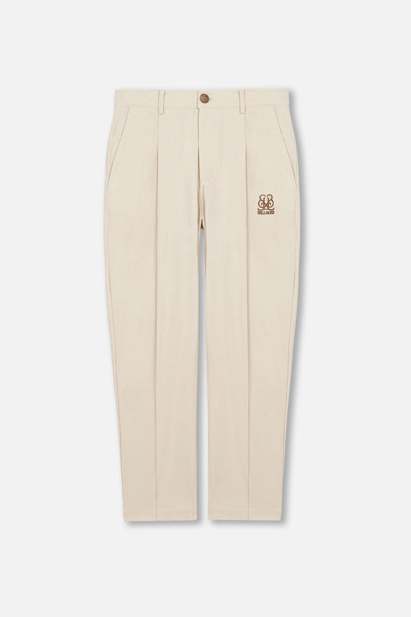 EMBLEM JAQUARD DRY STRETCH PANTS - CREAM