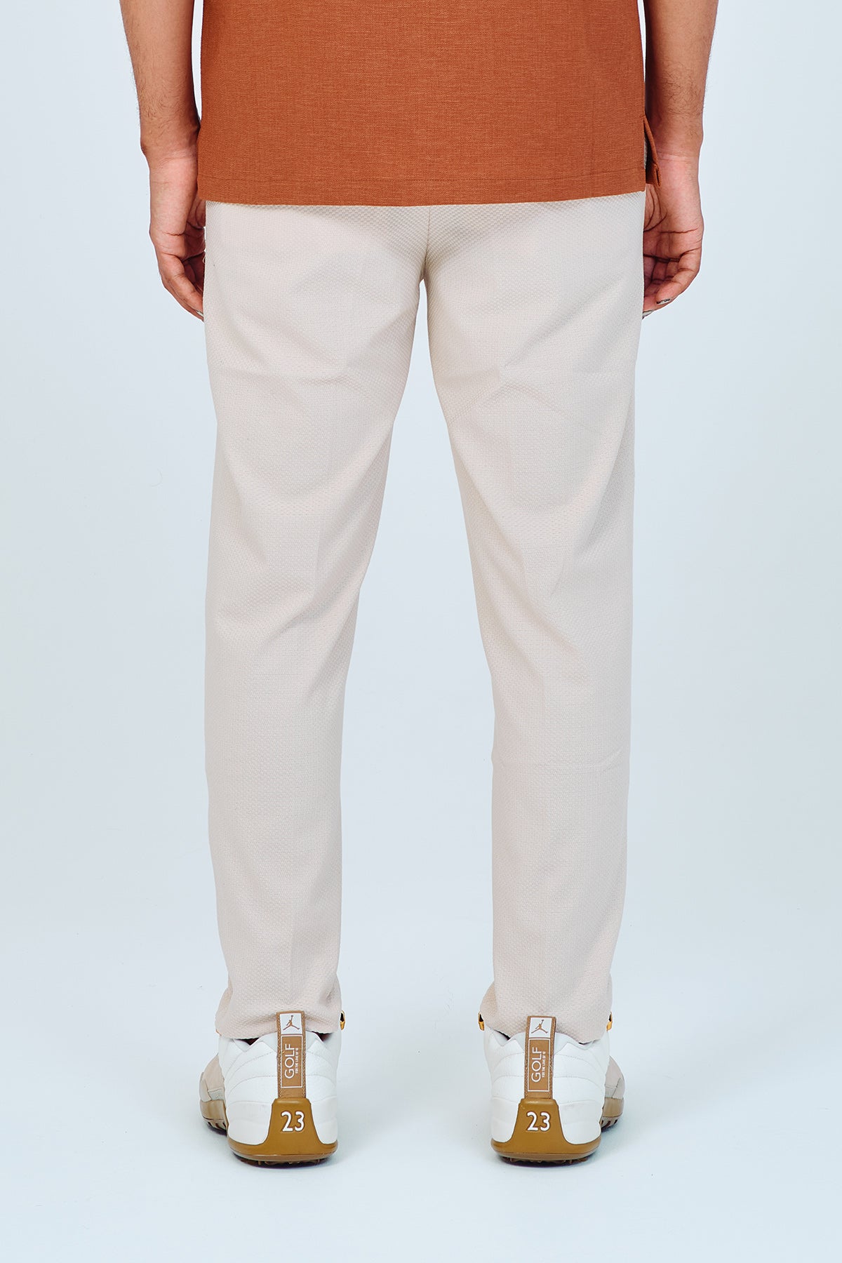 EMBLEM JAQUARD DRY STRETCH PANTS - CREAM – BELLMORE
