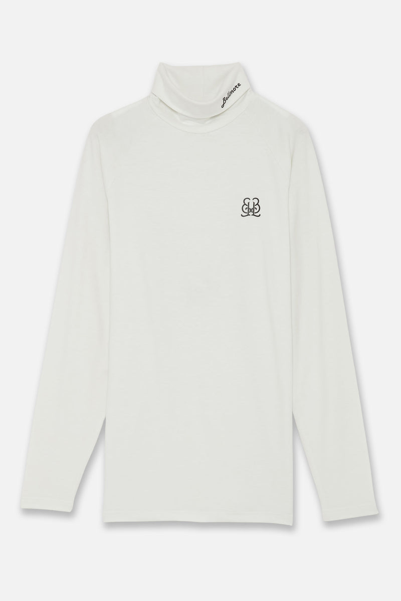 EMBLEM LS TURTLE-NECK - WHITE