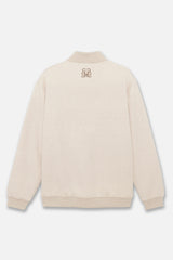 FAUX CASHMERE TRACK JACKET - BEIGE (BACK)
