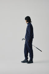 FAUX CASHMERE TRACK JACKET - NAVY (MODEL SIDE2)