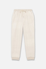 FAUX CASHMERE TRACK PANTS - BEIGE (FRONT)