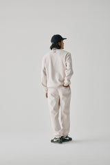FAUX CASHMERE TRACK PANTS - BEIGE (MODEL BACK)