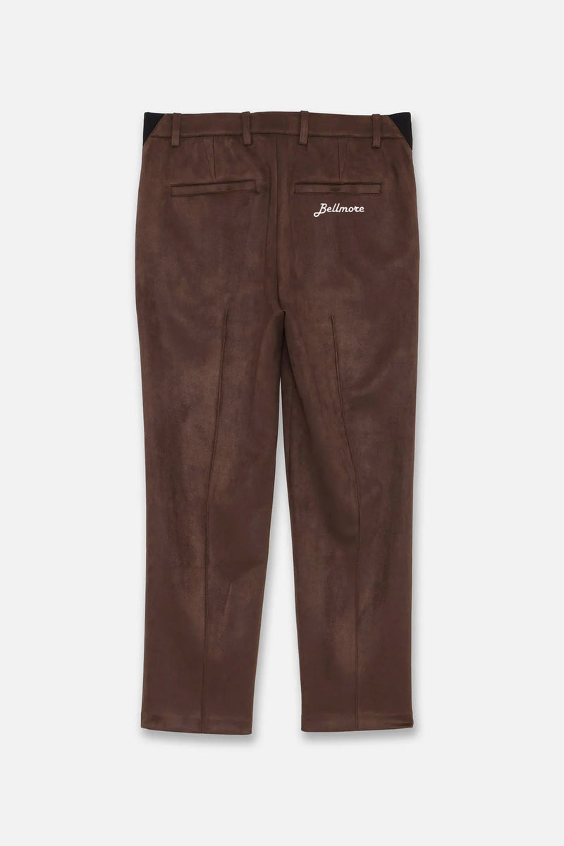 '25 FAUX SUEDE STRETCH PANTS - BROWN
